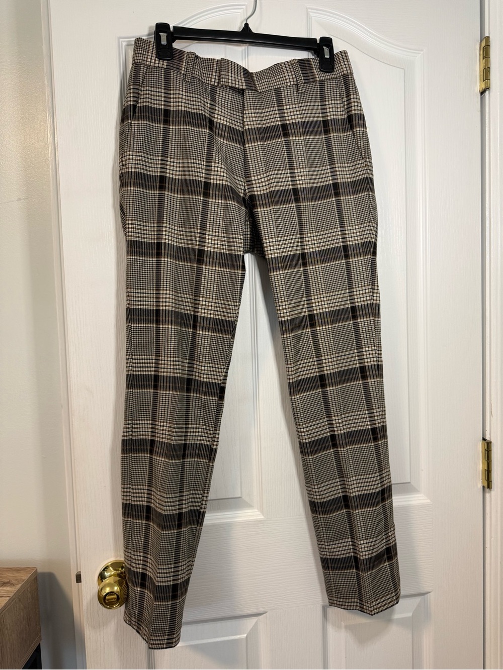 Topman Menβs Plaid Dress Pants in Brown and Black Tones W30 L30
